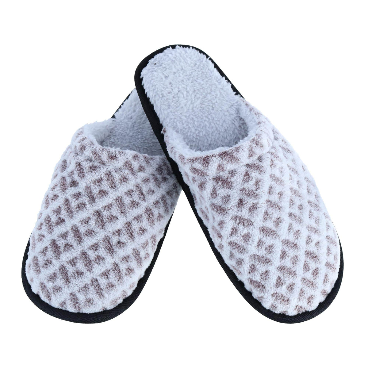 Polar Extreme Women's Plush Patterned Sherpa Lined Slippers - Gray
