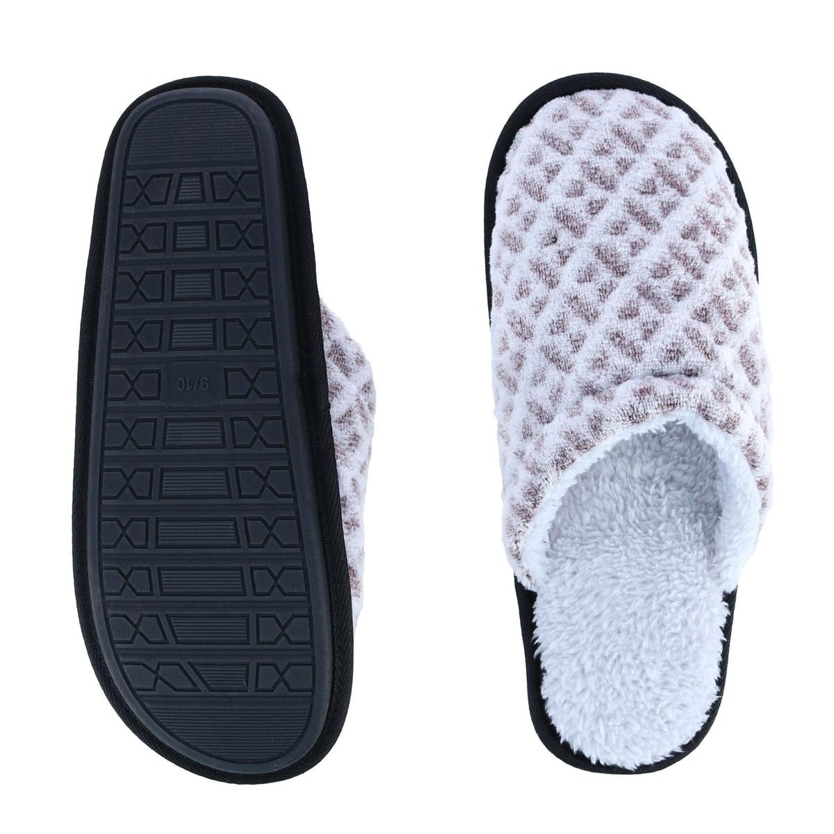 Polar Extreme Women's Plush Patterned Sherpa Lined Slippers - Gray