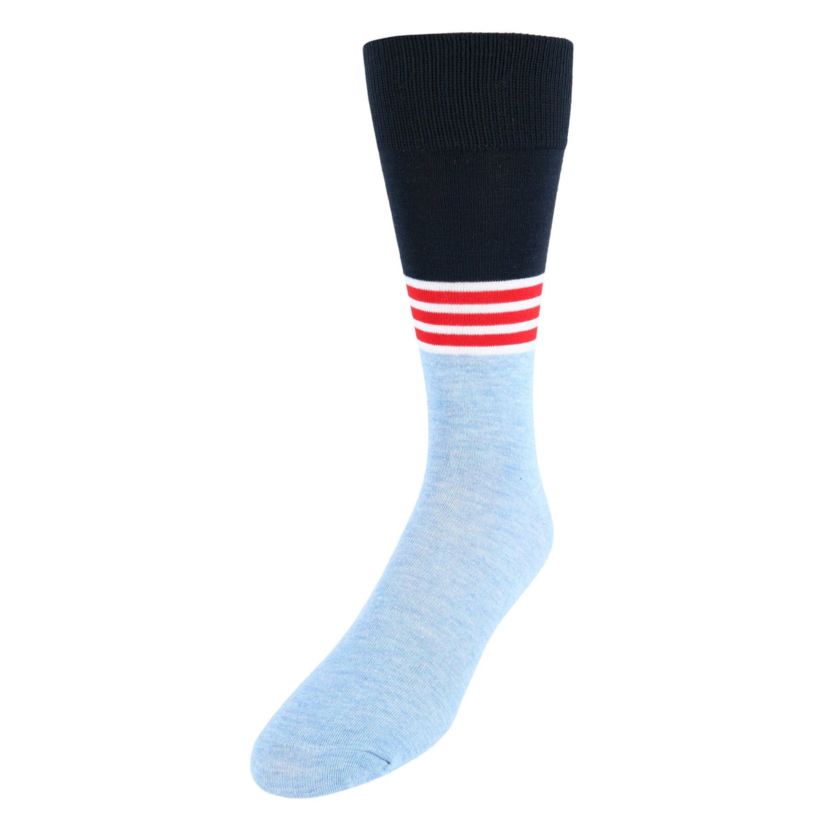 Red White & Crew Men's Pattern Novelty Crew Socks (3 Pair Pack) - Light Blue