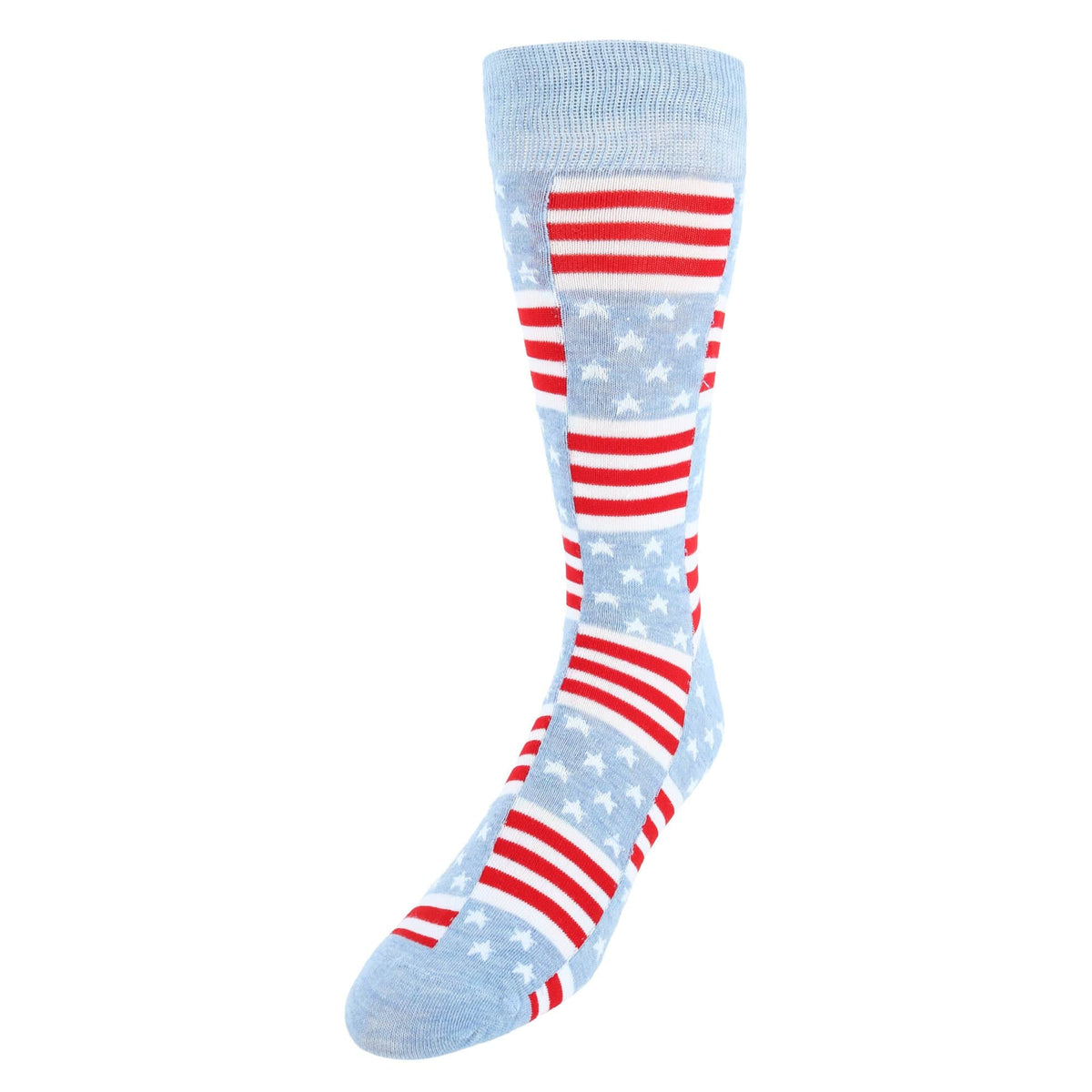 Red White & Crew Men's Pattern Novelty Crew Socks (3 Pair Pack) - Light Blue