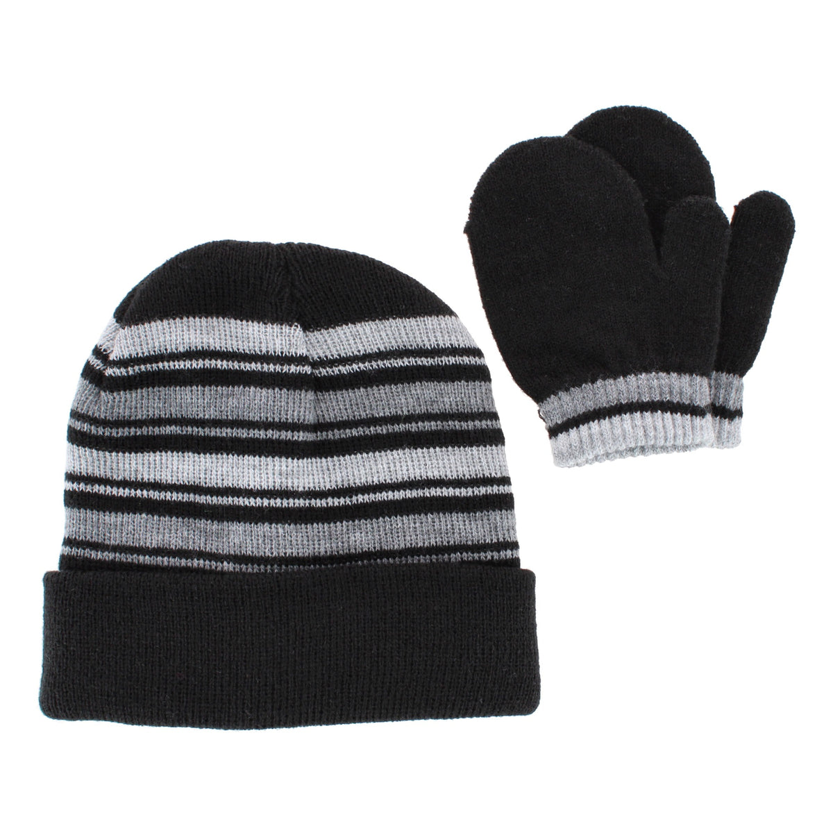 Snuggle Buds Infant Stripe Winter Beanie Hat & Mittens Set