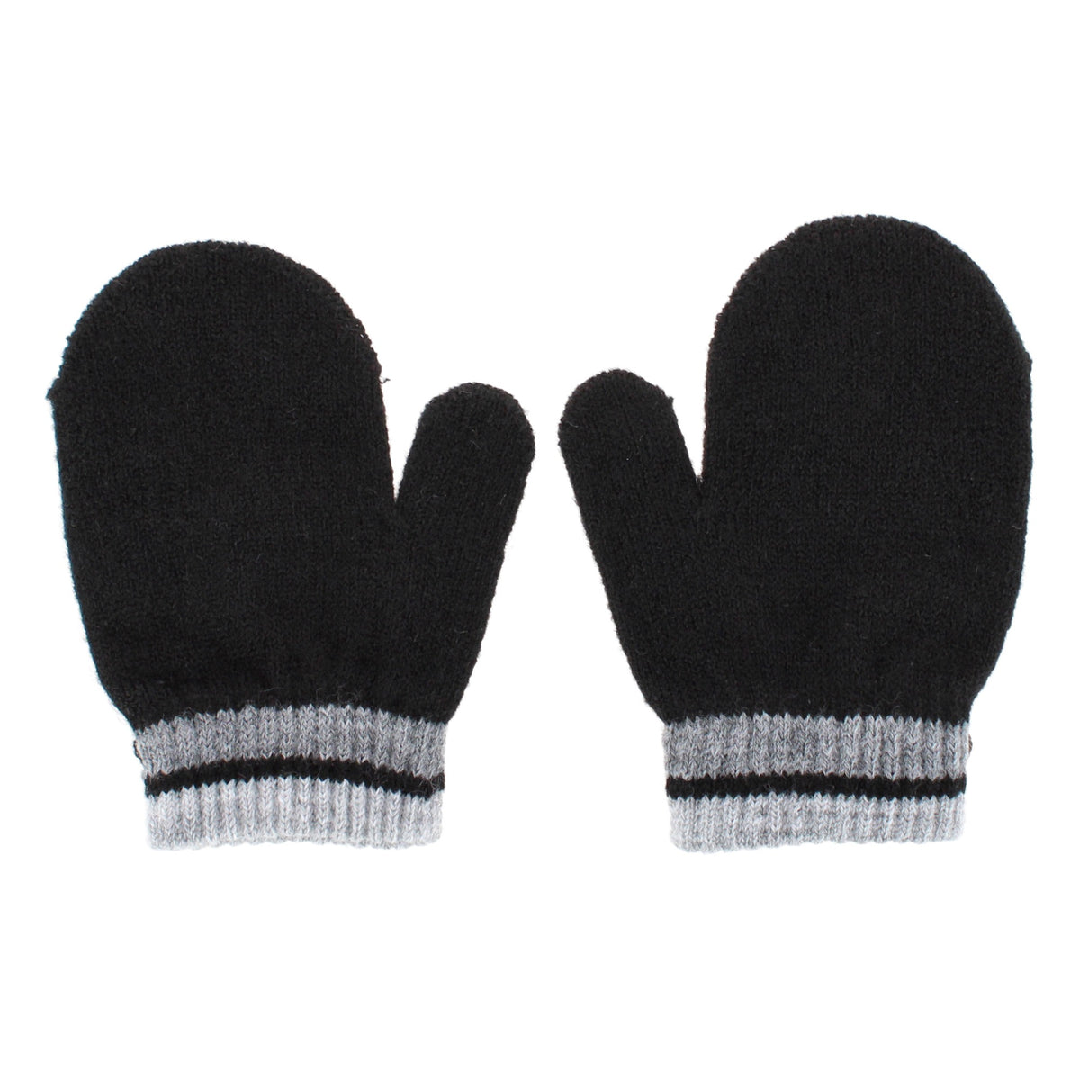 Snuggle Buds Infant Stripe Winter Beanie Hat & Mittens Set - Black