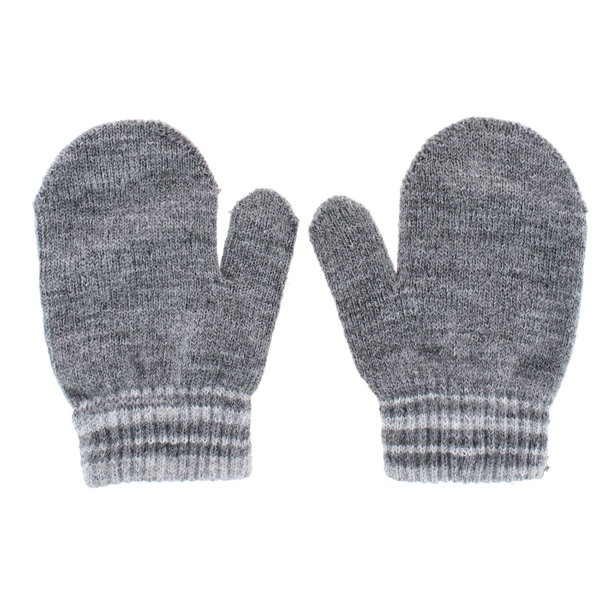 Snuggle Buds Infant Stripe Winter Beanie Hat & Mittens Set - Gray