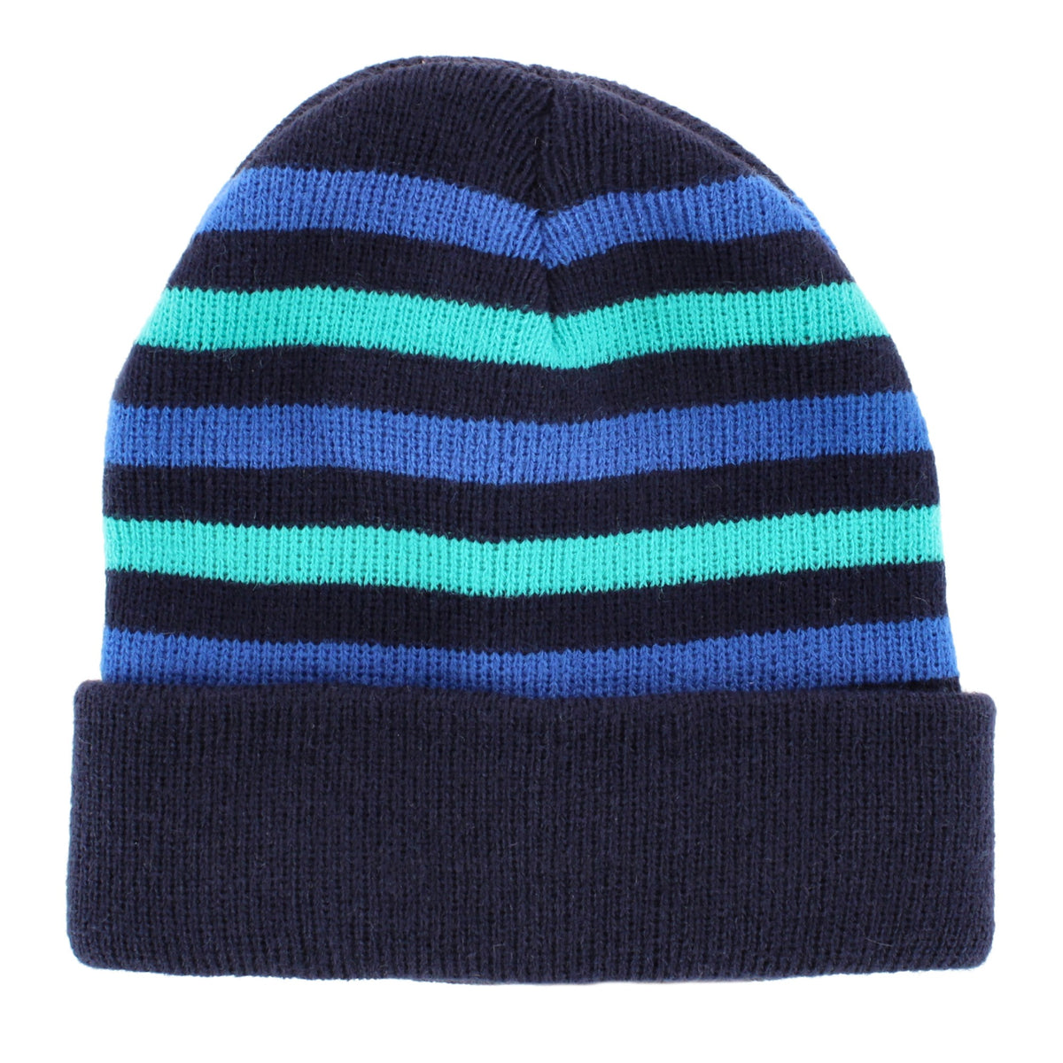 Snuggle Buds Infant Stripe Winter Beanie Hat & Mittens Set - Navy