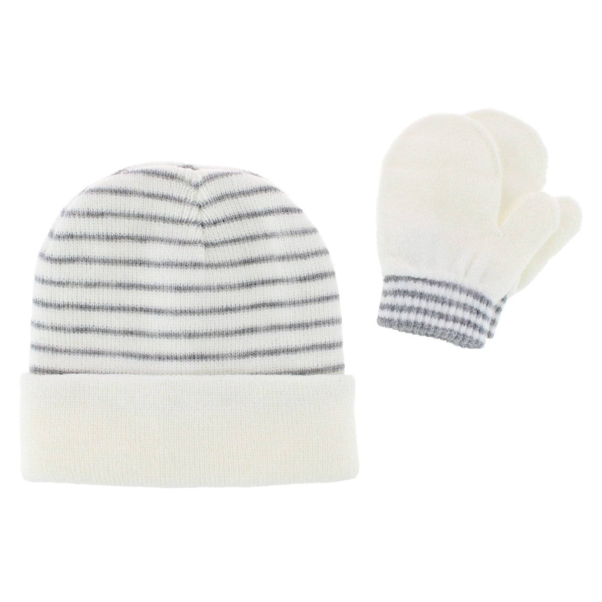 Snuggle Buds Infant Stripe Winter Beanie Hat & Mittens Set