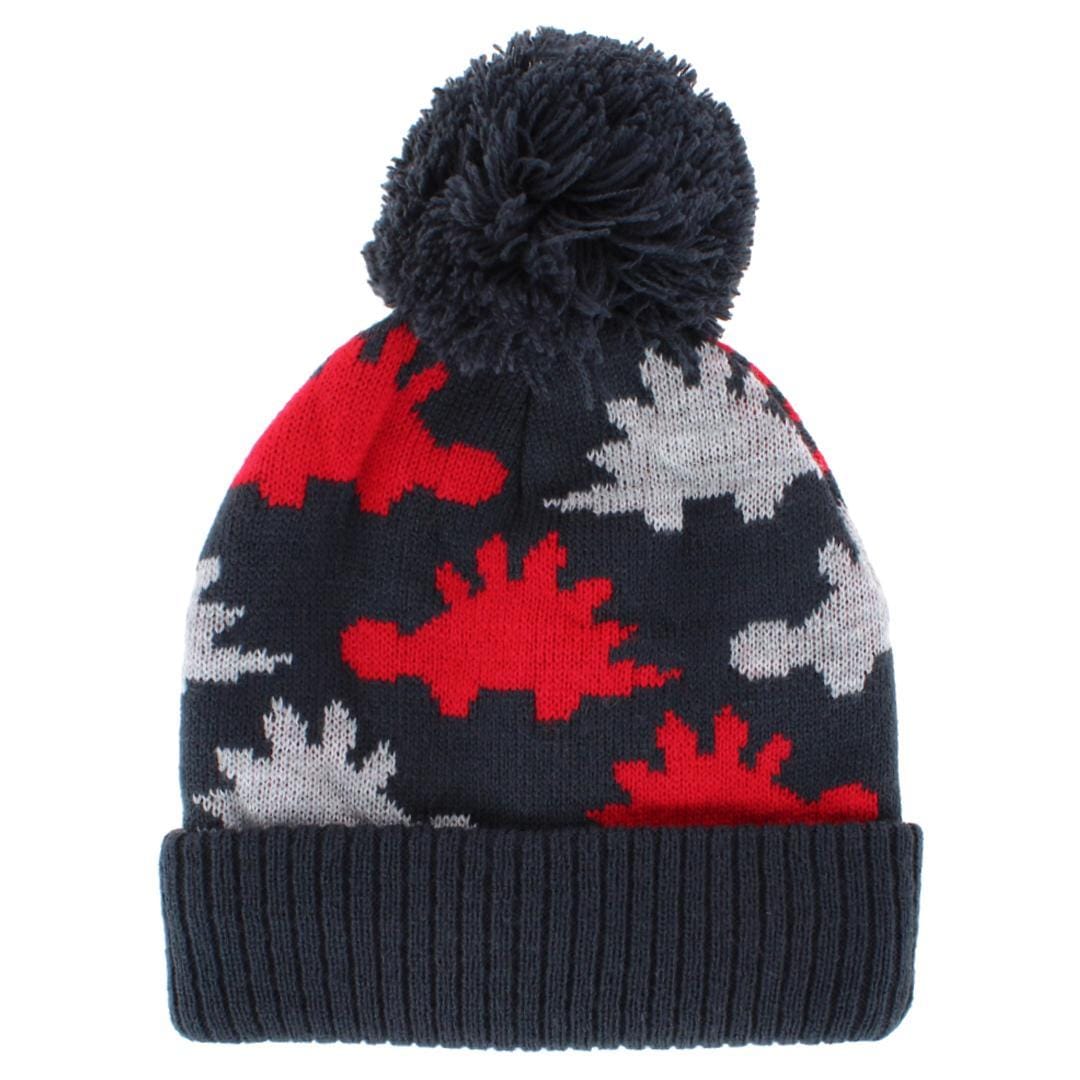 Snuggle Buds Boy's Toddler (1-3) Dinosaur Winter Beanie and Gloves Set - Black