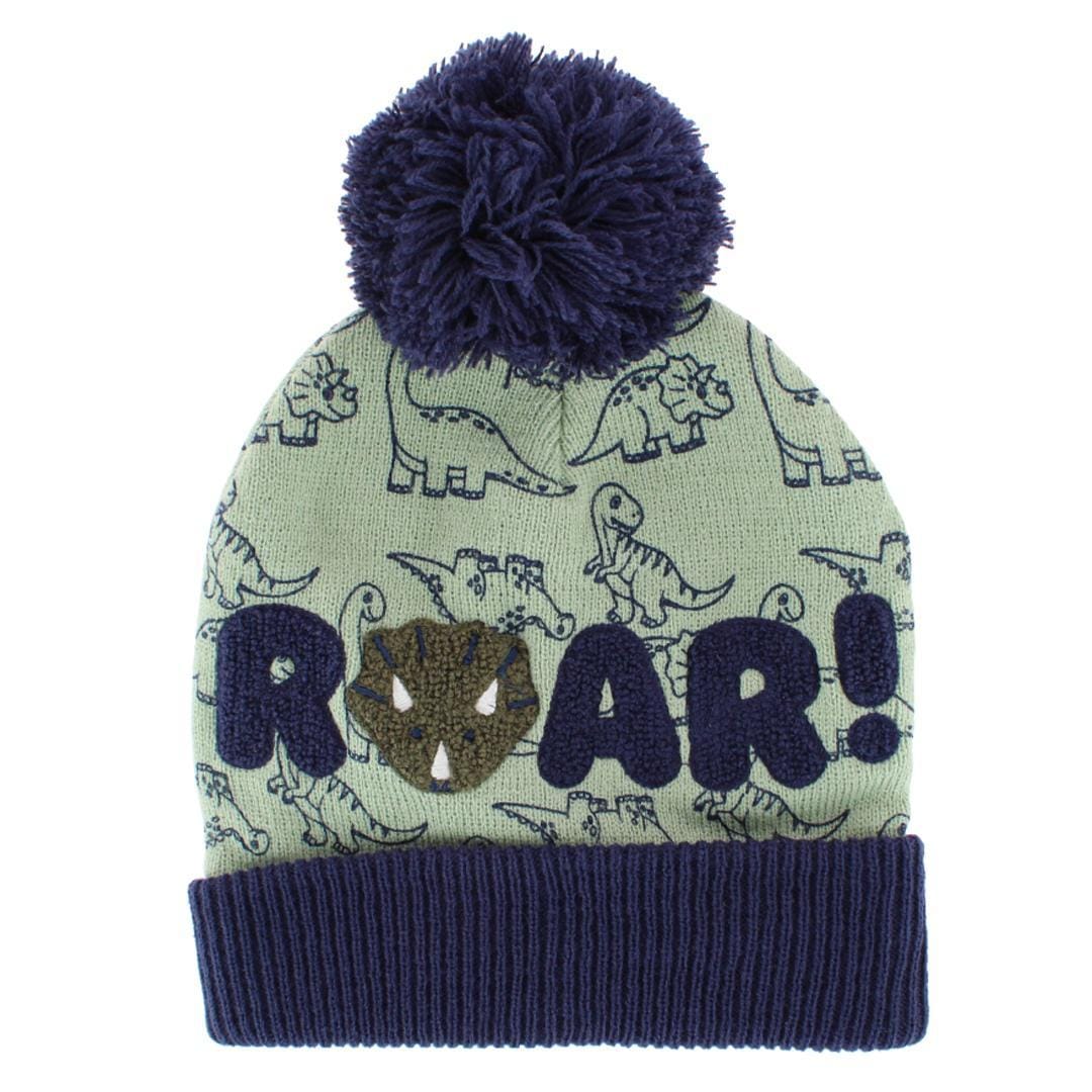 Snuggle Buds Boy's Toddler (1-3) Dinosaur Winter Beanie and Gloves Set - Green