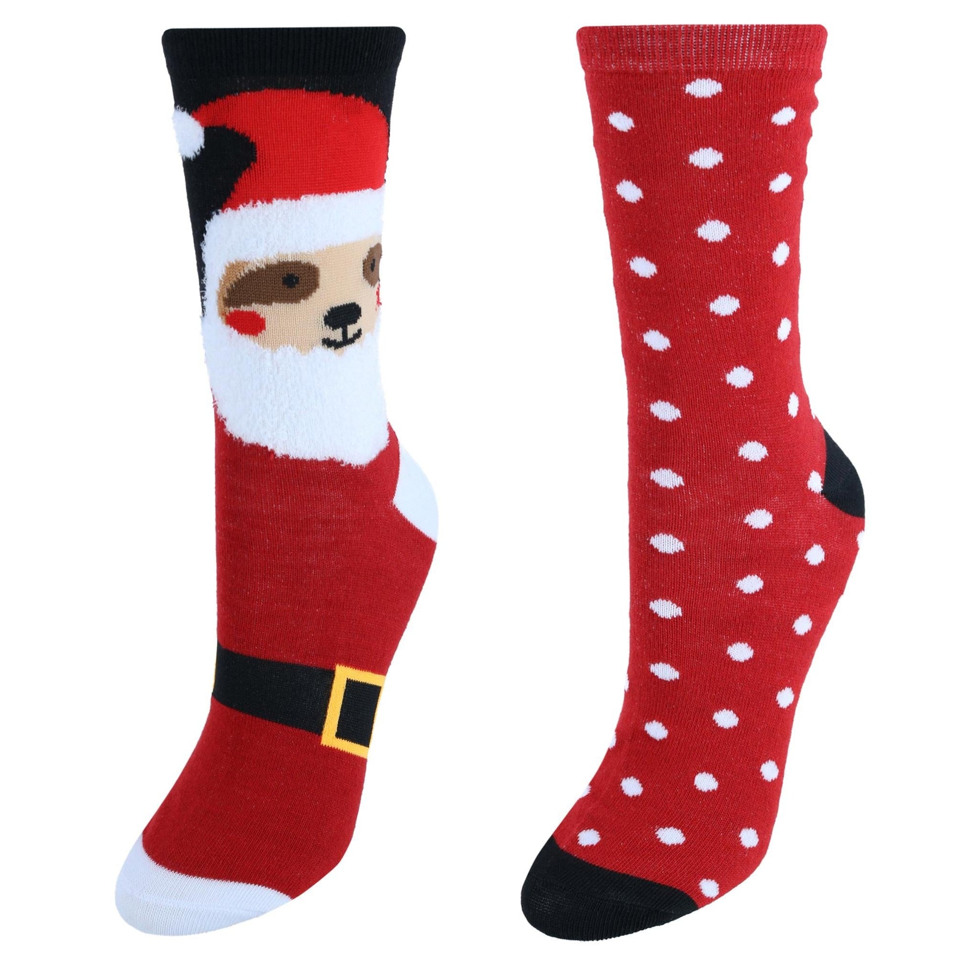 CTM® Women's 2 Pack Butter and Flat Knit Holiday Sock Combo Set - Women's 2 Pack Butter and Flat Knit Holiday Sock Combo Set