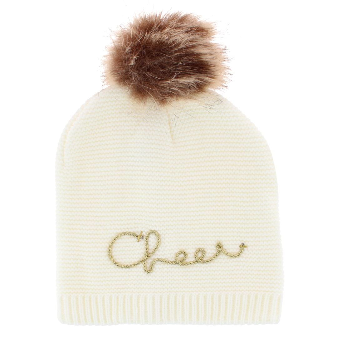 Gold Medal Women's Holiday Matching Winter Beanie and Glove Set - Ivory