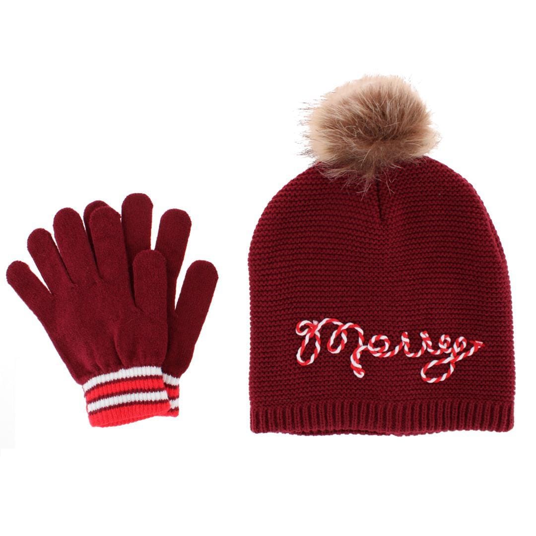 Gold Medal Women's Holiday Matching Winter Beanie and Glove Set - Women's Holiday Matching Winter Beanie and Glove Set