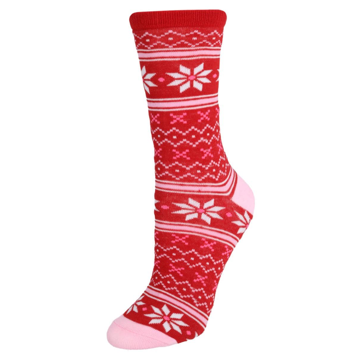 Gold Medal Women's Christmas Stocking w/ 2 pack Novelty Crew Socks - Flamingo with Antlers
