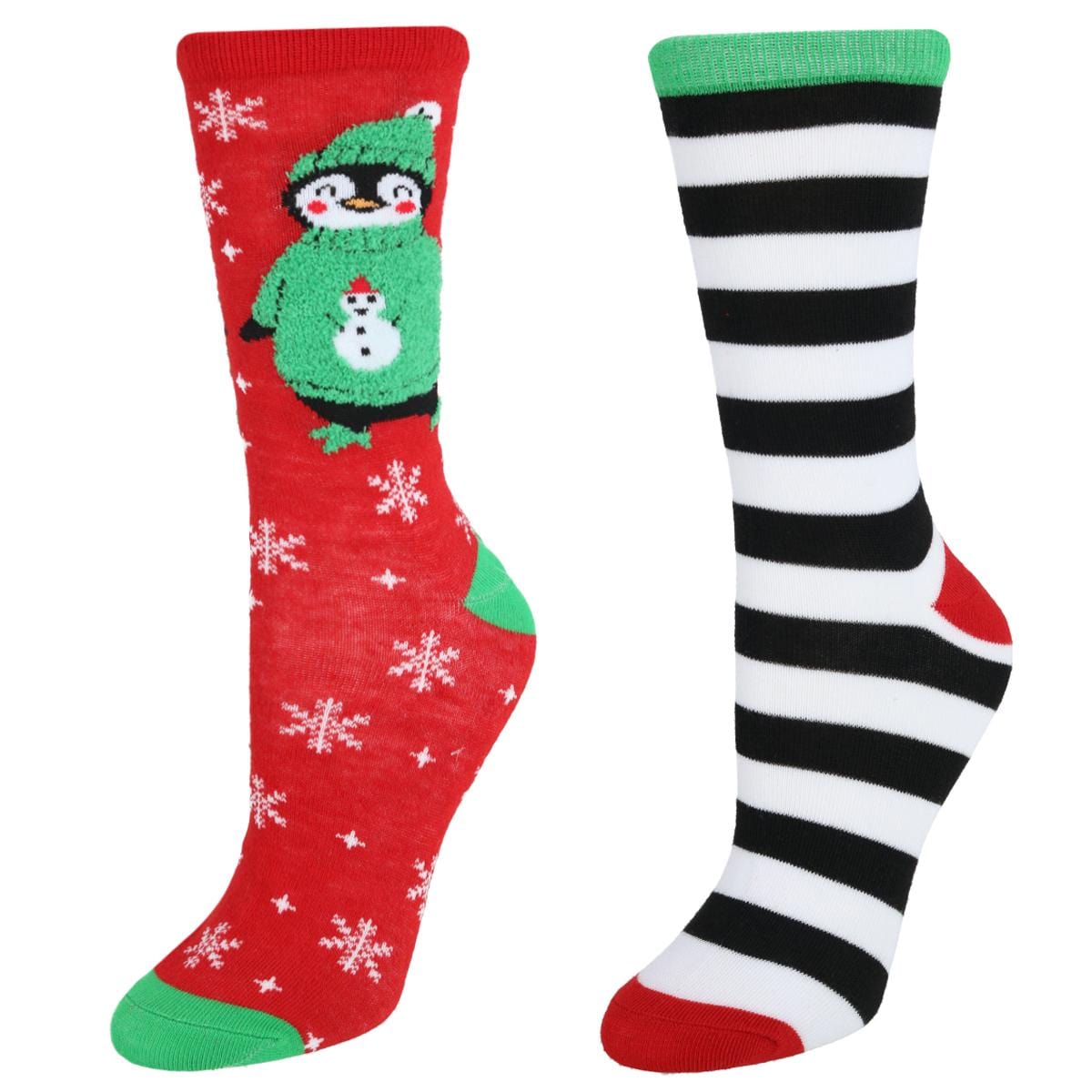 Gold Medal Women's Christmas Stocking w/ 2 pack Novelty Crew Socks - Penguine