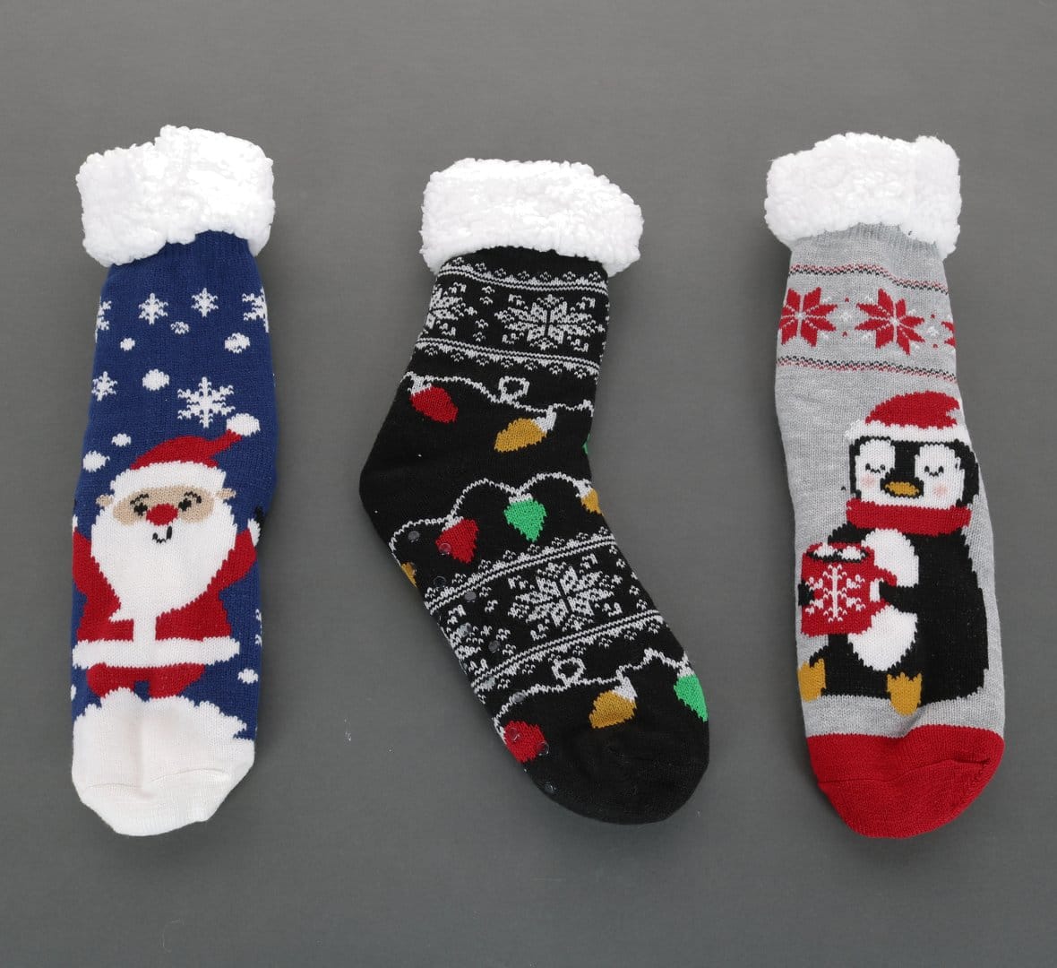 Gold Medal Women's Soft and Cozy Novelty Sherpa Lined Slipper Socks - Snowman