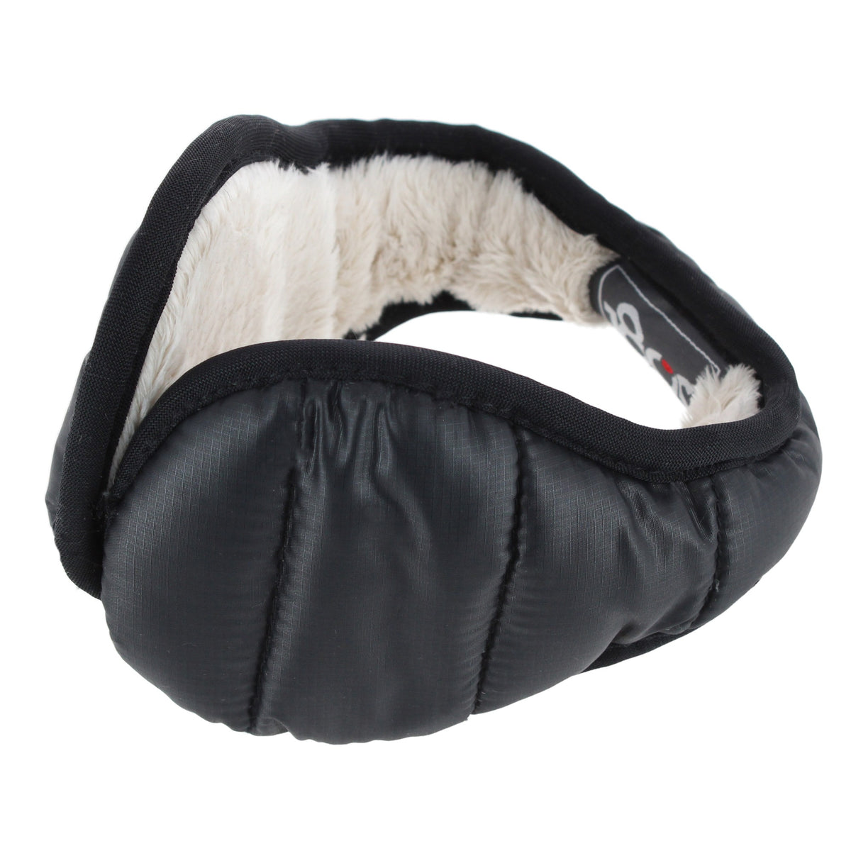 180s Women's Quilted Down Winter Ear Warmers - Black with White