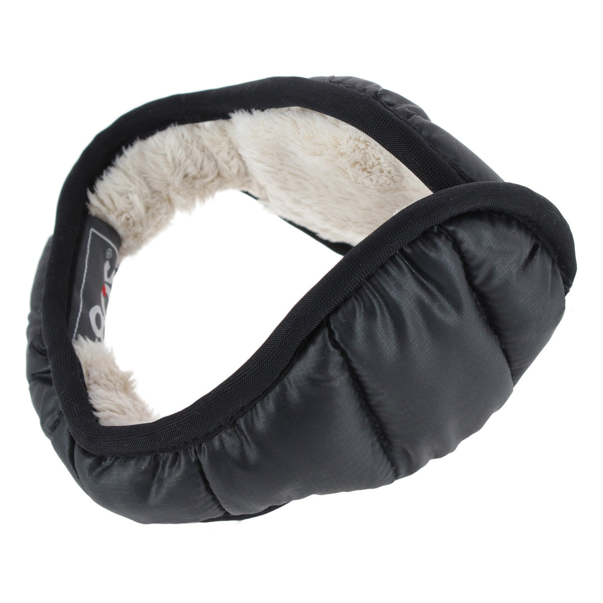 180s Women's Quilted Down Winter Ear Warmers - Black with White