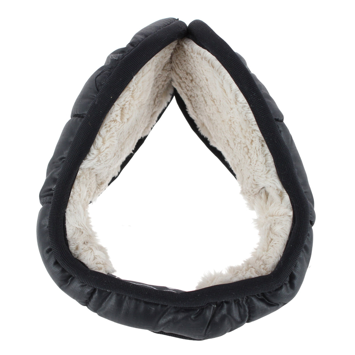 180s Women's Quilted Down Winter Ear Warmers - Black with White