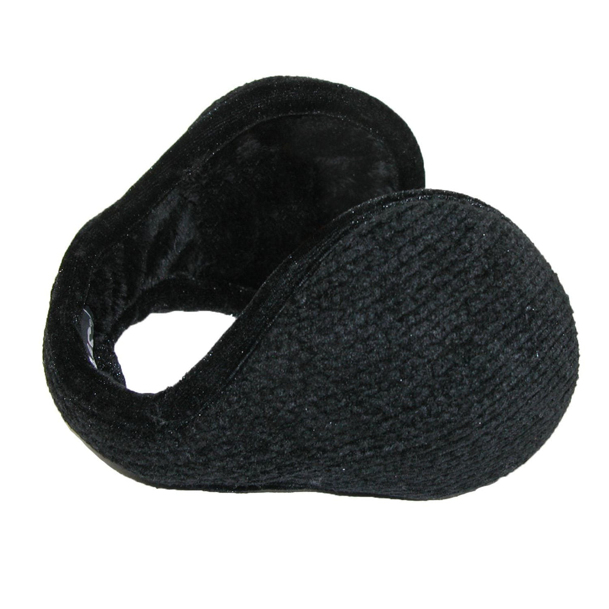 180s Chenille Wrap Around Earmuffs - Black
