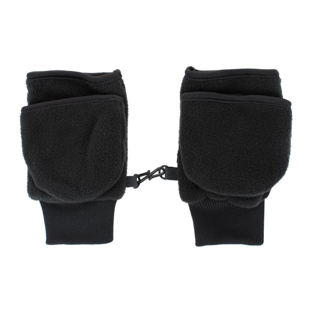 Polar Wear Kid's 2-4 Winter Fleece Convertible Fingerless Glove to Mitten - Black