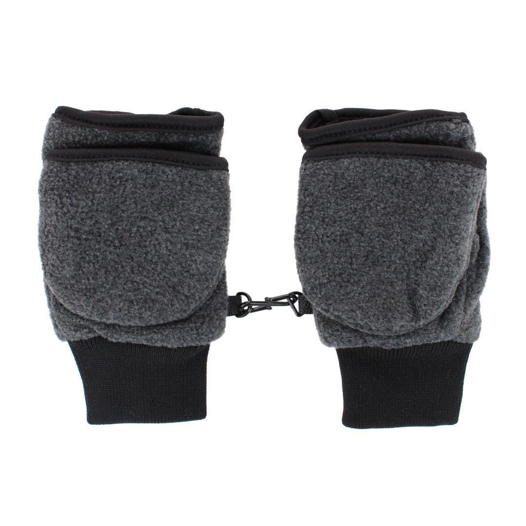 Polar Wear Kid's 2-4 Winter Fleece Convertible Fingerless Glove to Mitten - Dark Grey