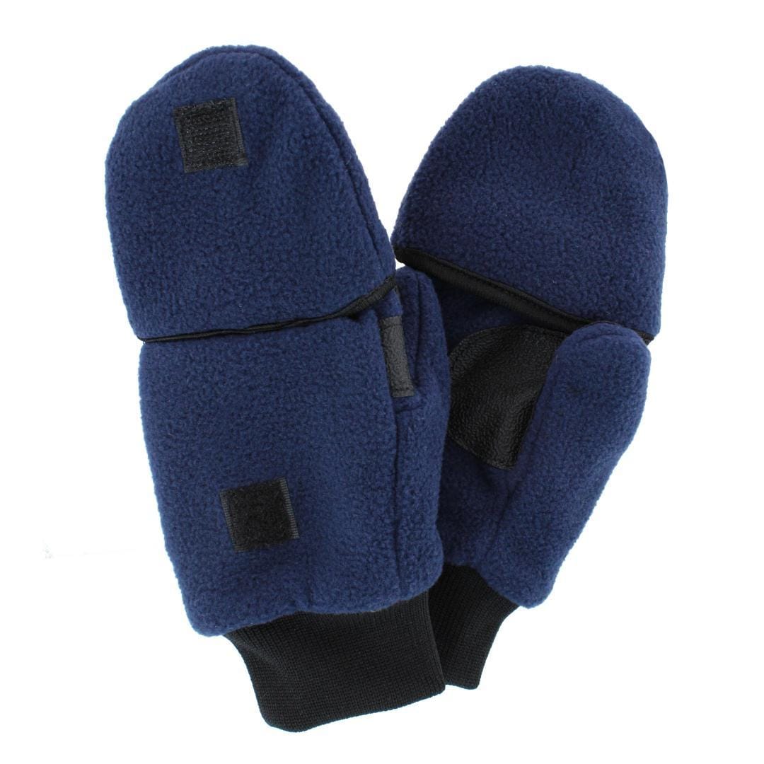 Polar Wear Kid's 2-4 Winter Fleece Convertible Fingerless Glove to Mitten - Navy