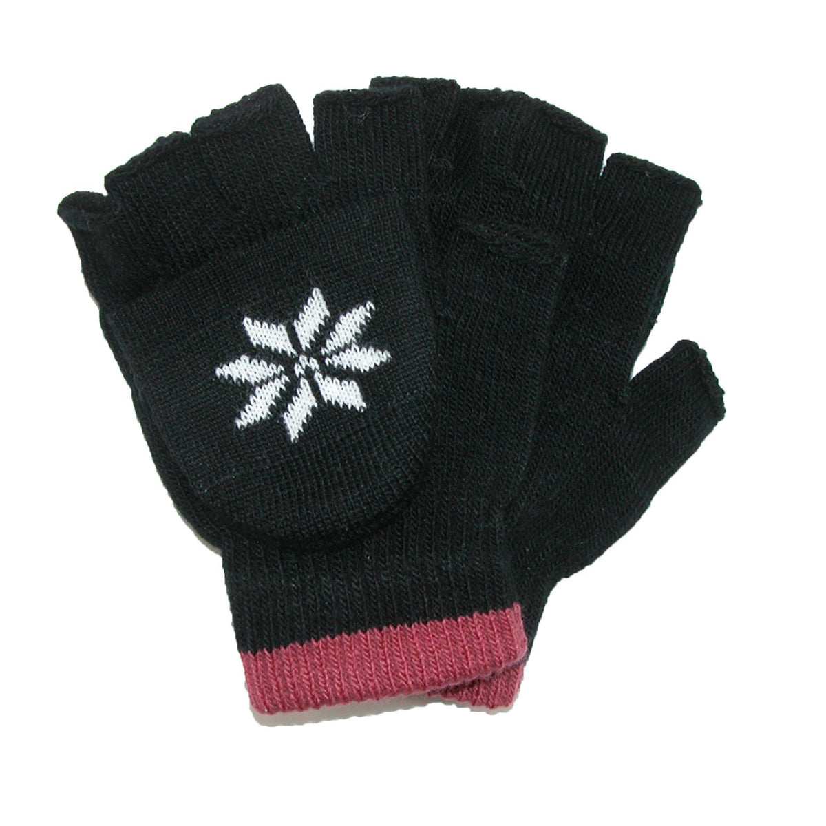 CTM® Kids' Stretch Convertible Fingerless Winter Gloves - Black