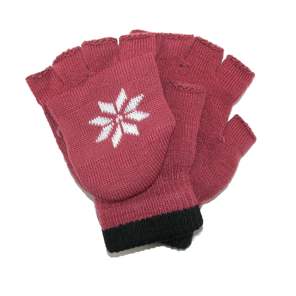 CTM® Kids' Stretch Convertible Fingerless Winter Gloves - Red