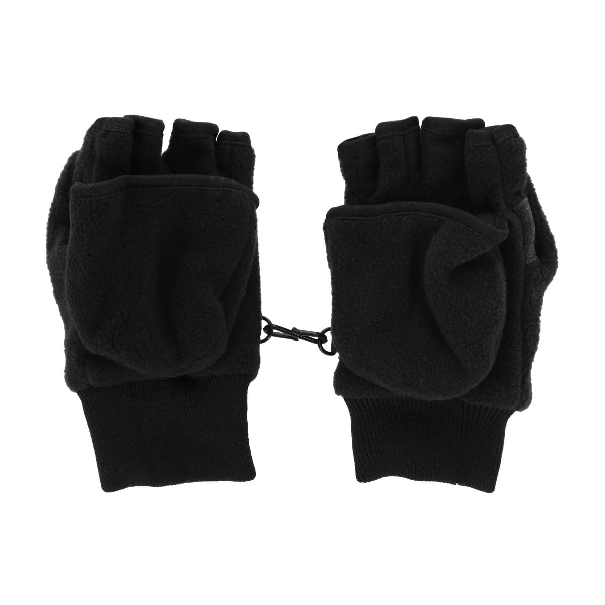 Iceberg Polar Wear Kid's 4-7 Fleece Convertible Fingerless Glove to Mitten - Black