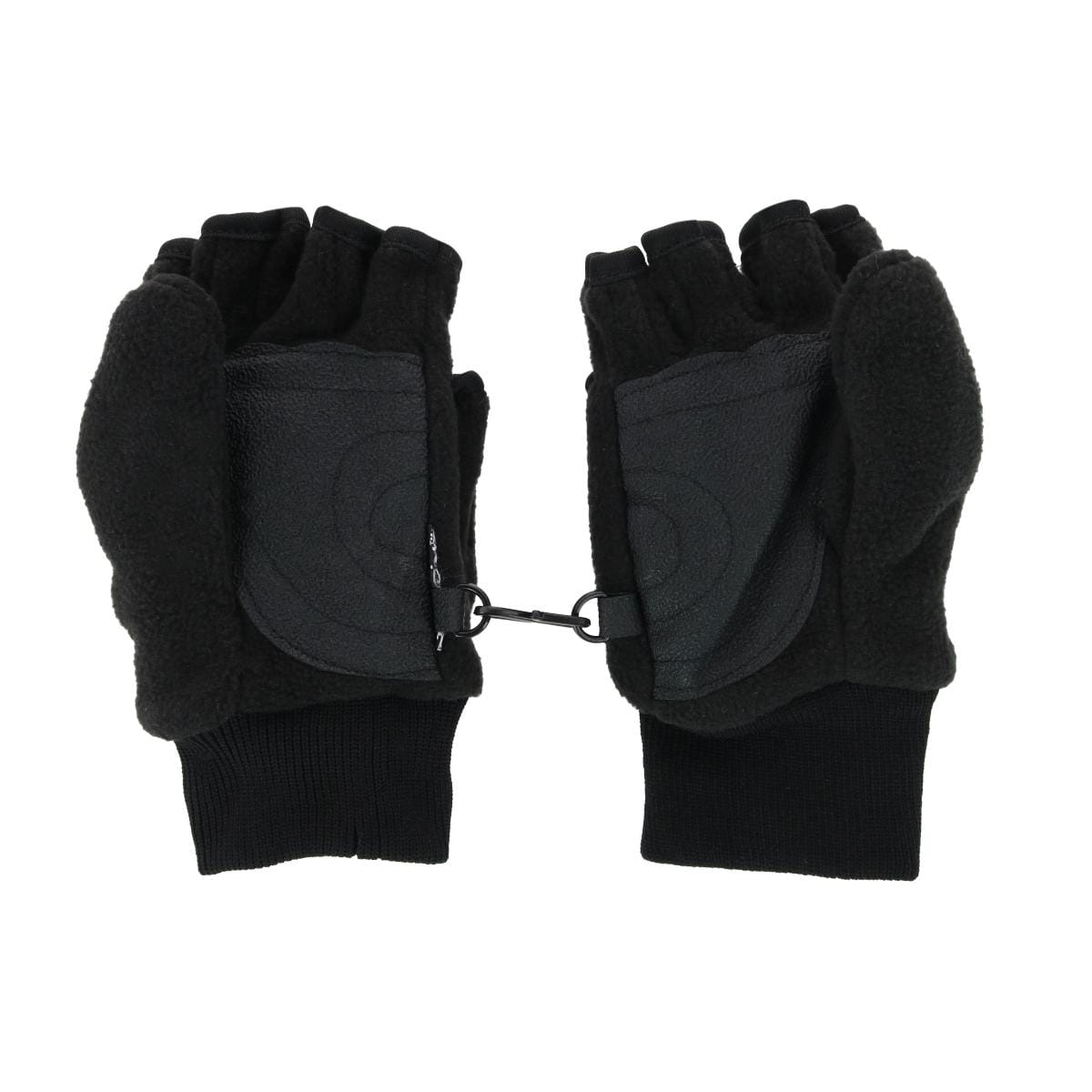 Iceberg Polar Wear Kid's 4-7 Fleece Convertible Fingerless Glove to Mitten - Black