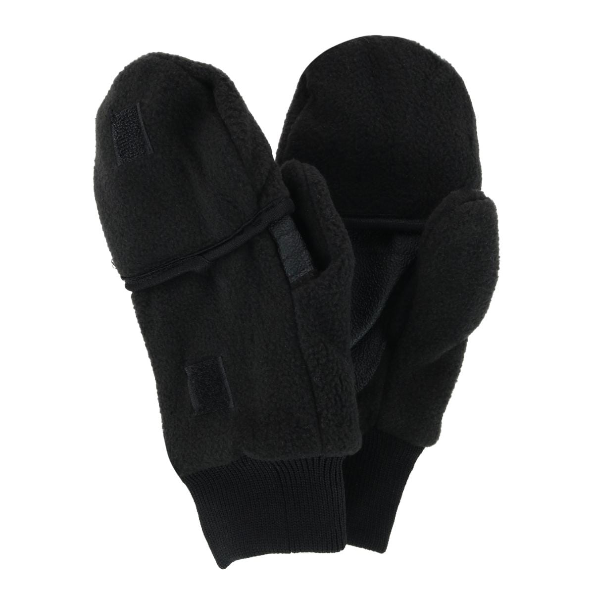 Iceberg Polar Wear Kid's 4-7 Fleece Convertible Fingerless Glove to Mitten - Black