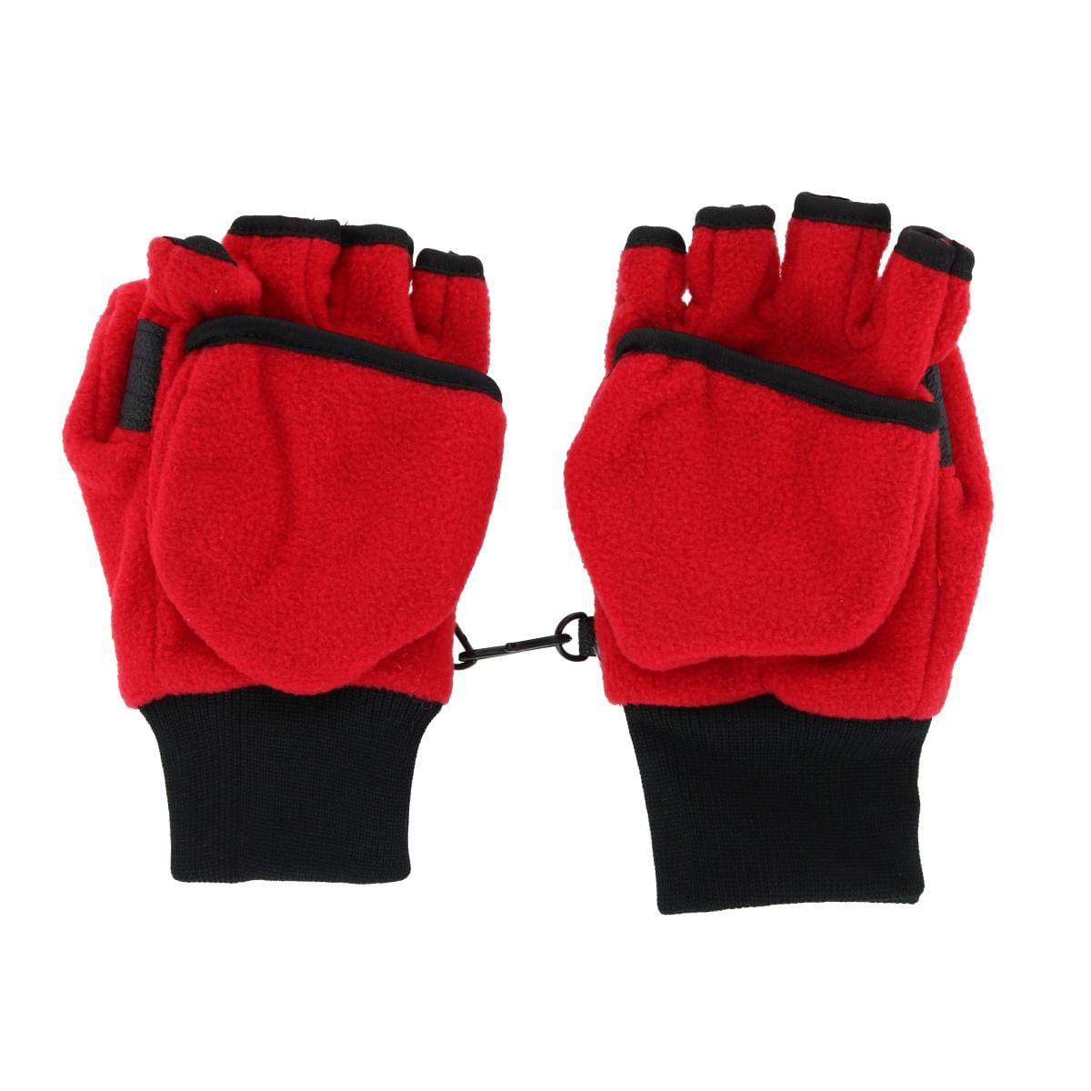 Iceberg Polar Wear Kid's 4-7 Fleece Convertible Fingerless Glove to Mitten - Red