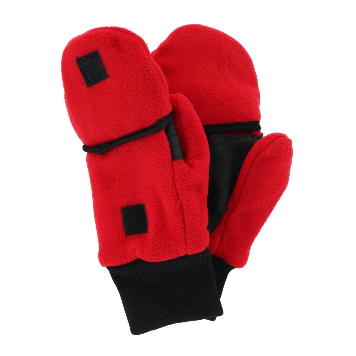 Iceberg Polar Wear Kid's 4-7 Fleece Convertible Fingerless Glove to Mitten - Red