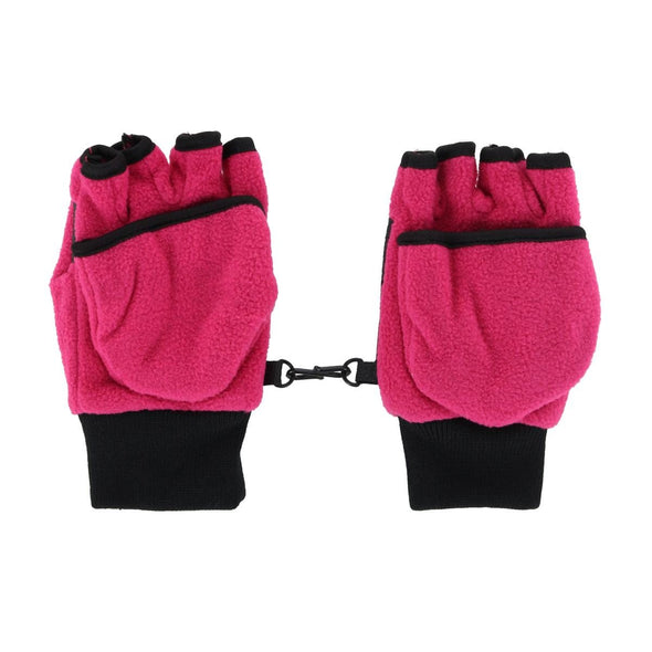 Girl's 4-7 Winter Fleece Convertible Fingerless Glove to Mitten