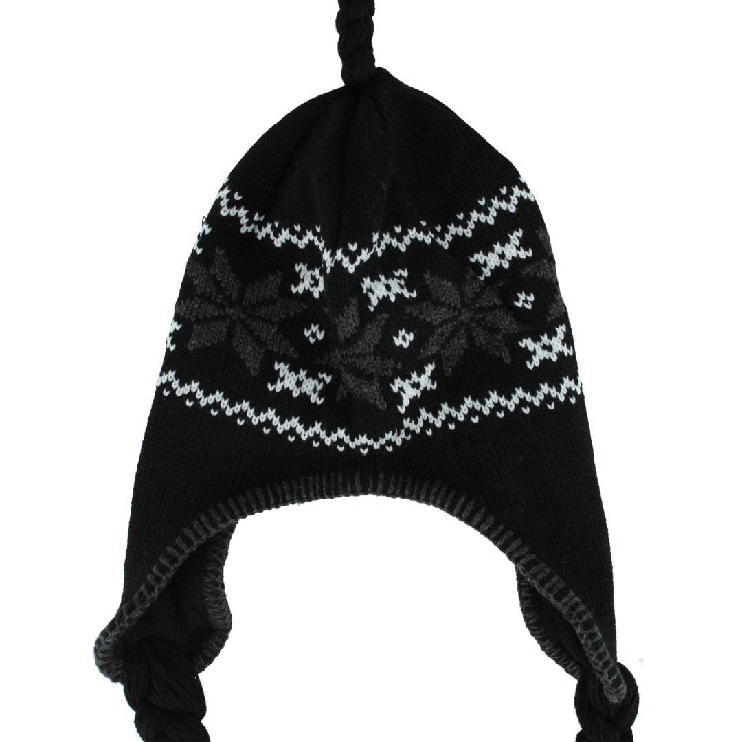 Polar Wear Women's Snowflake Winter Aviator Hat - Black