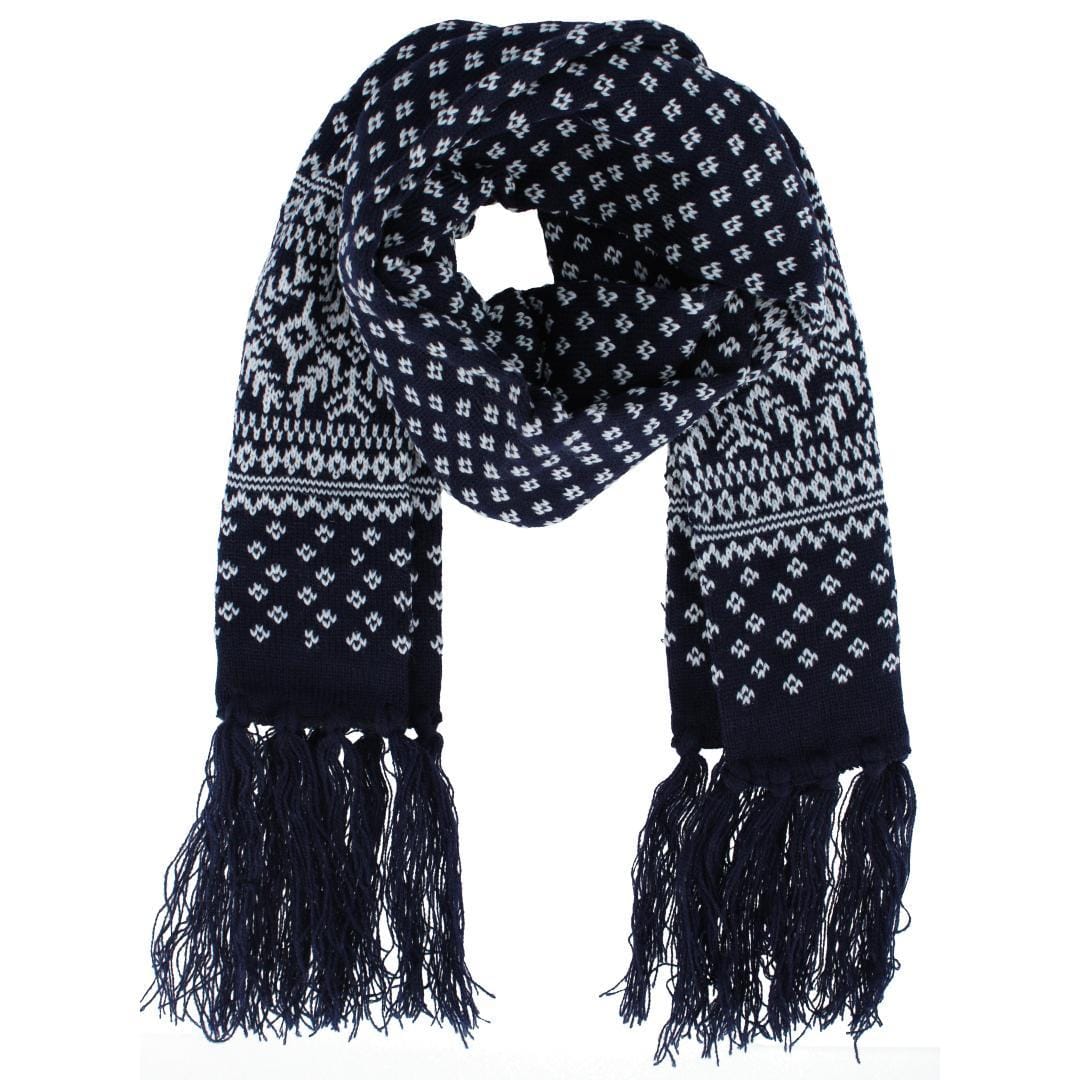 Polar Wear Men's Winter Snowflake Pattern Heavyweight Knit Scarf