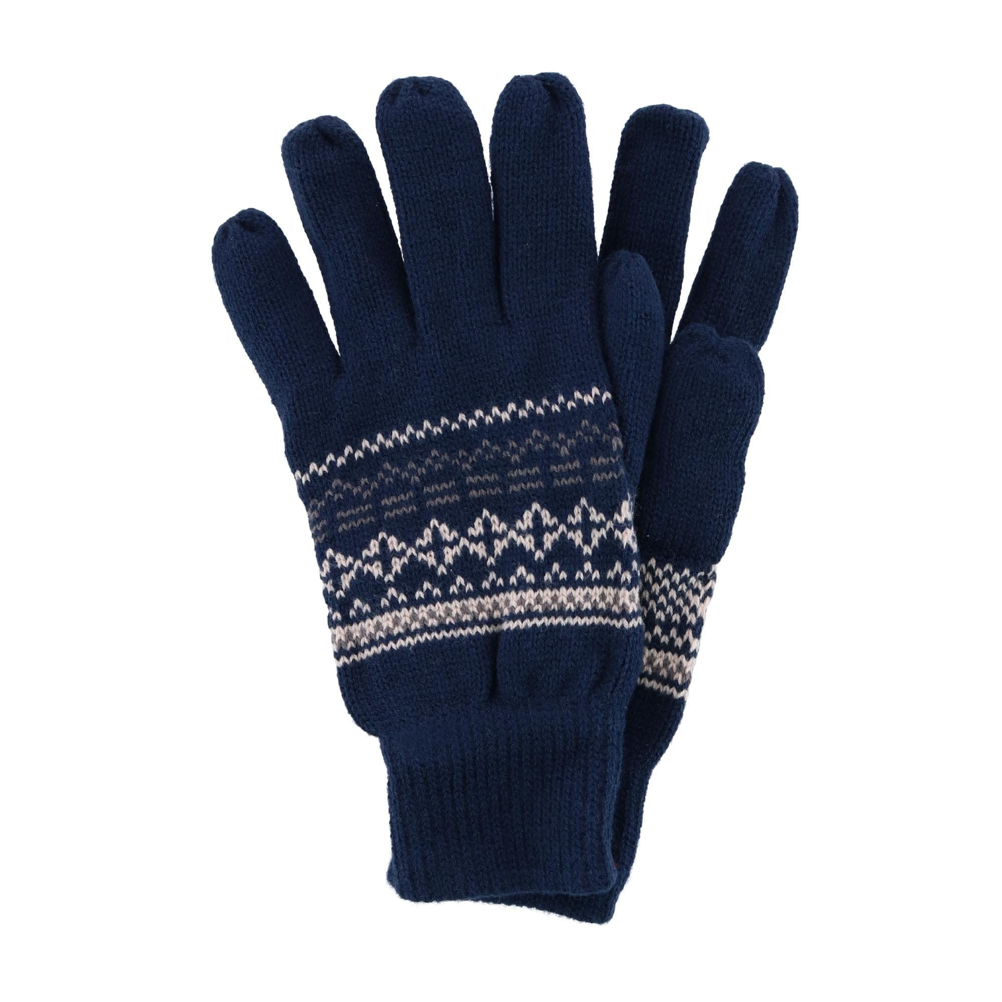 CTM® Men's Knit Winter Pattern Glove - Navy