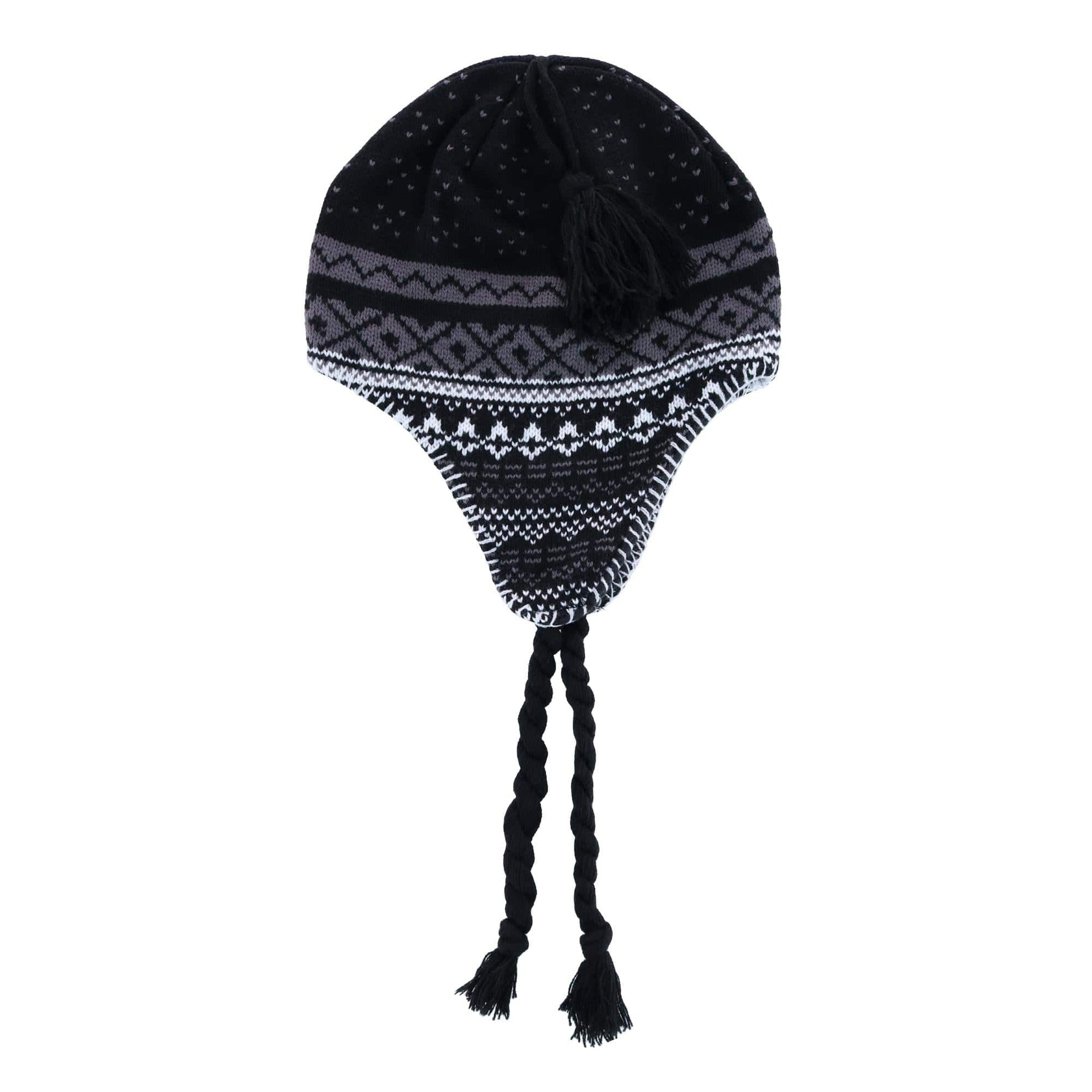 CTM® Men's Lined Winter Pattern Helmet Hat - Black