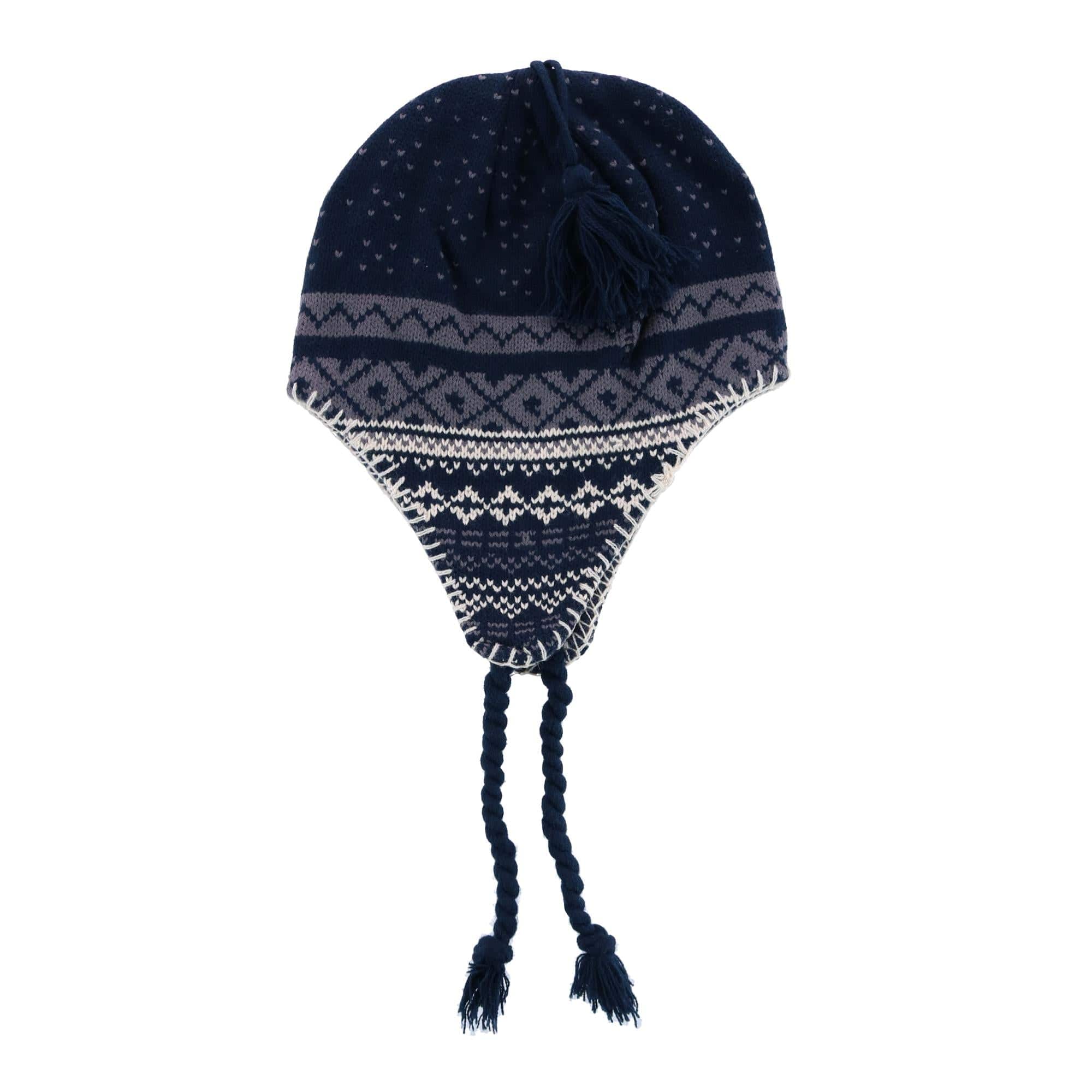 CTM® Men's Lined Winter Pattern Helmet Hat - Navy