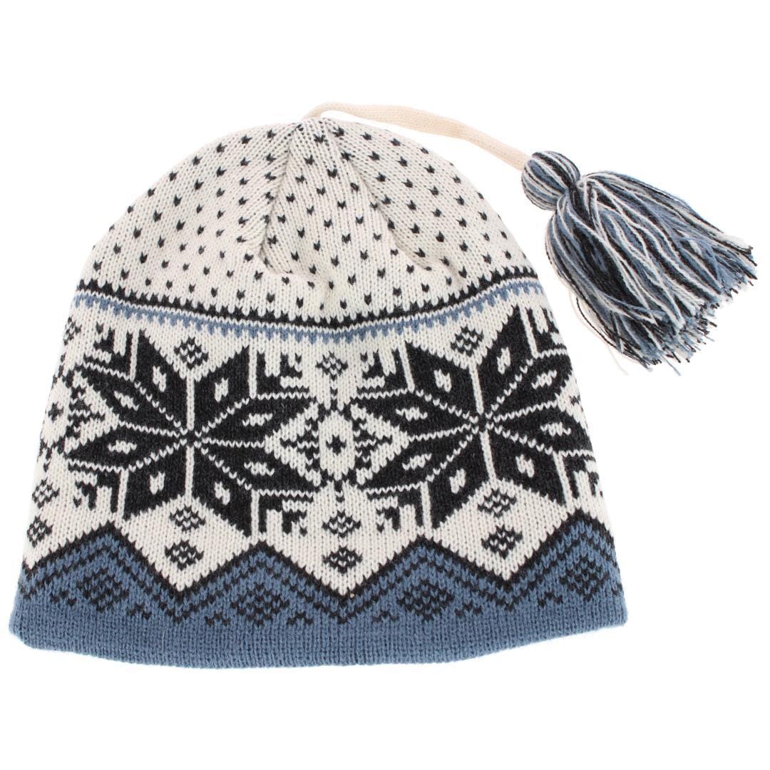 ClimaZer0 Women's Heavyweight Snowflake Winter Beanie Hat - Blue