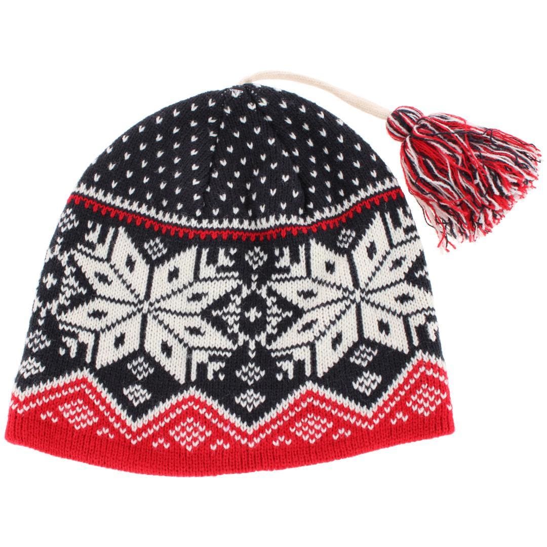ClimaZer0 Women's Heavyweight Snowflake Winter Beanie Hat - Navy