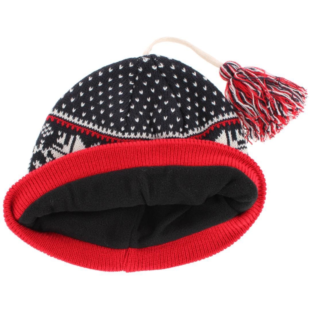 ClimaZer0 Women's Heavyweight Snowflake Winter Beanie Hat - Navy