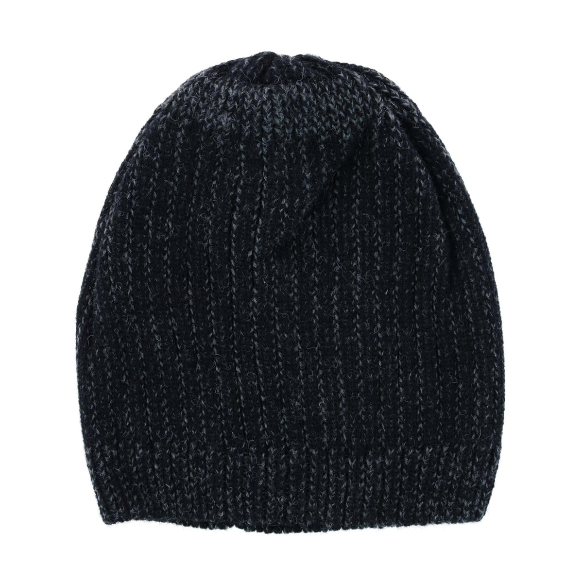 CTM® Men's Ribbed Knit Mixed Wool Beanie - Black