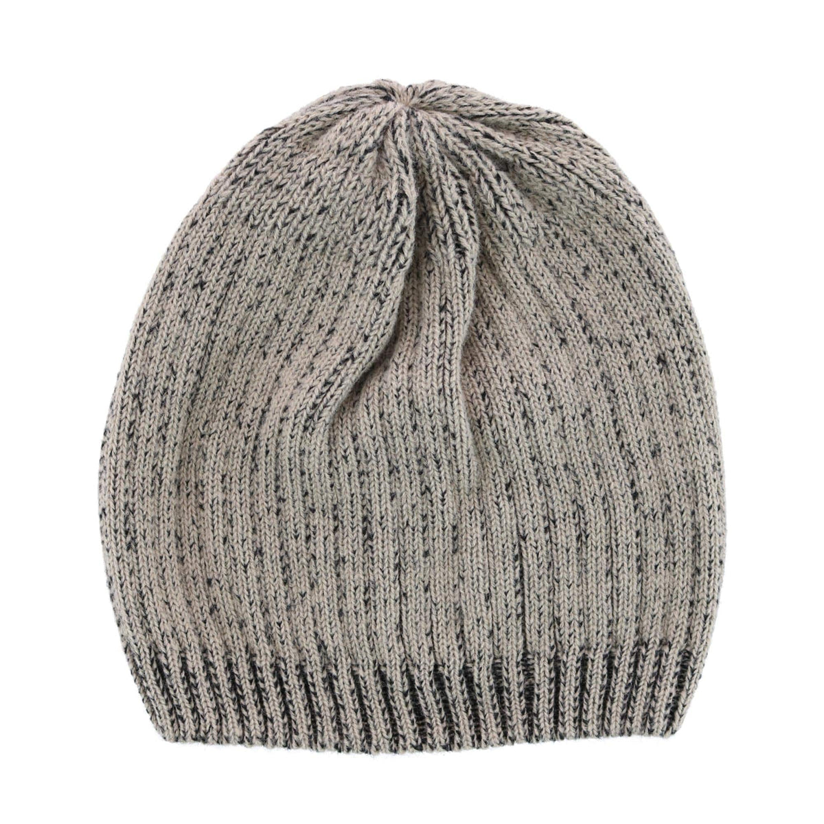 CTM® Men's Ribbed Knit Mixed Wool Beanie - Cream