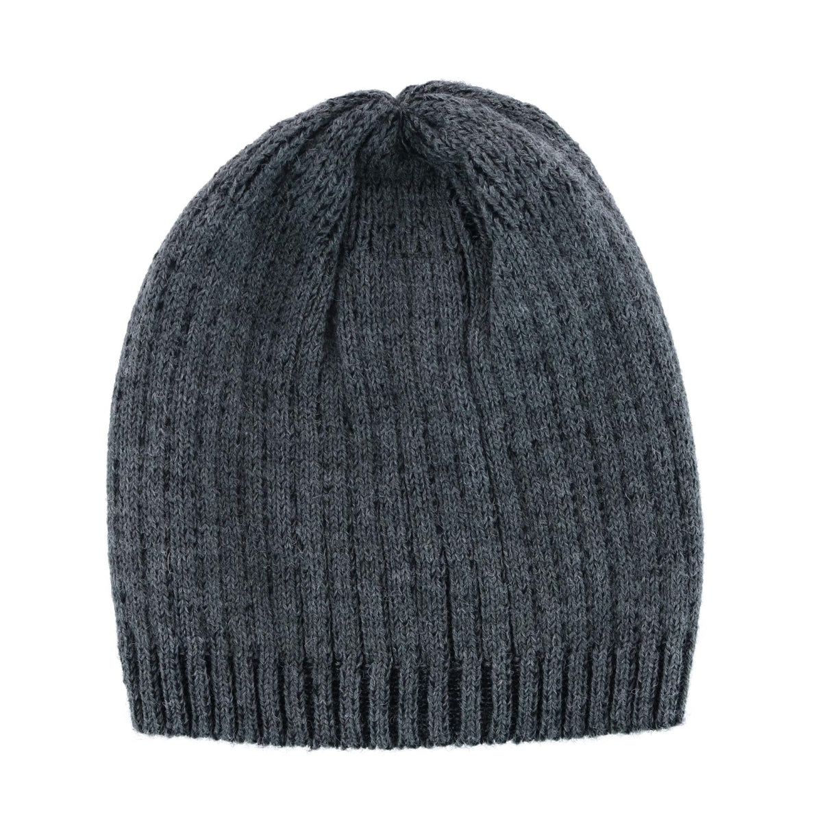 CTM® Men's Ribbed Knit Mixed Wool Beanie - Gray