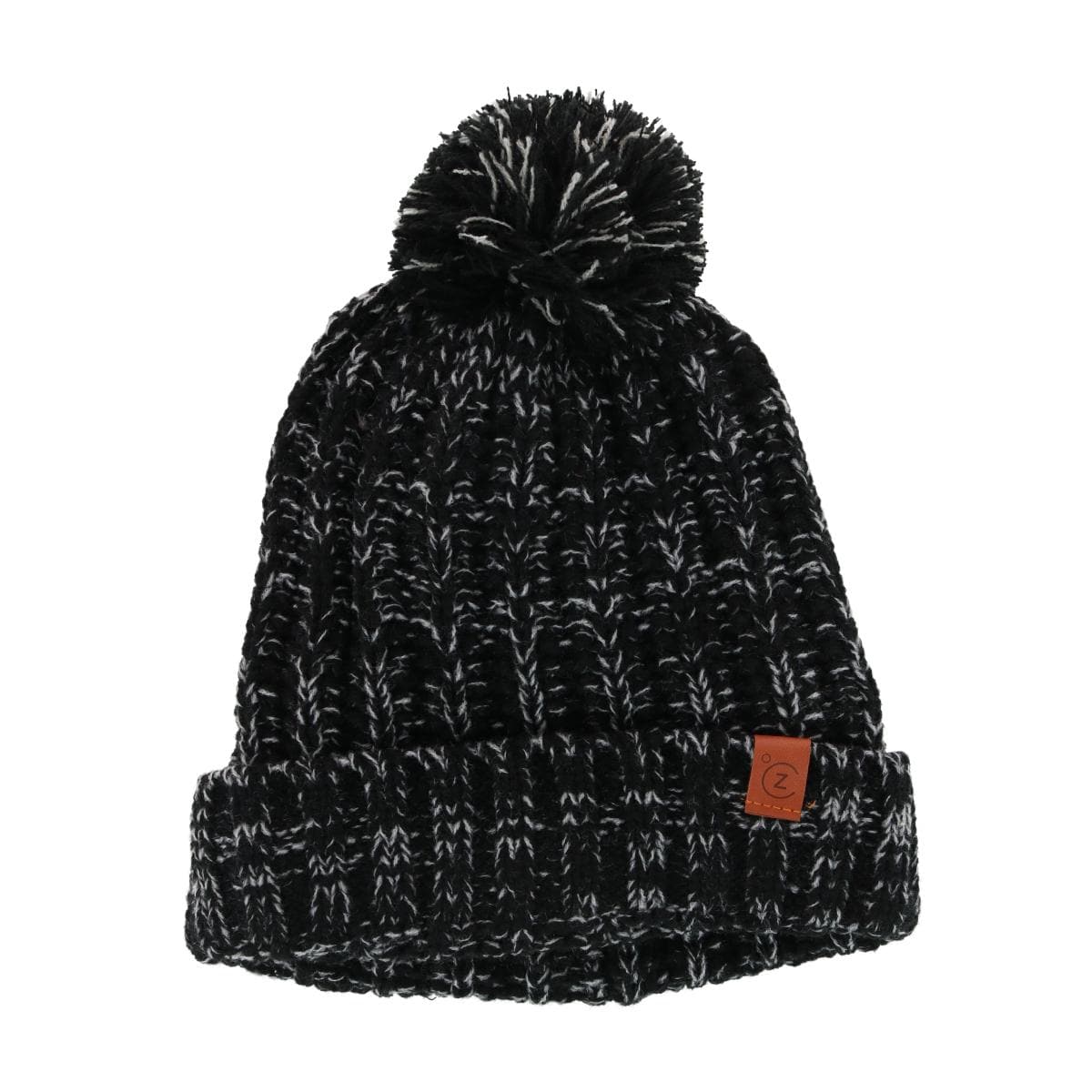 ClimaZer0 Women's Sherpa Lined Knit Winter Beanie Pom Hat - Black