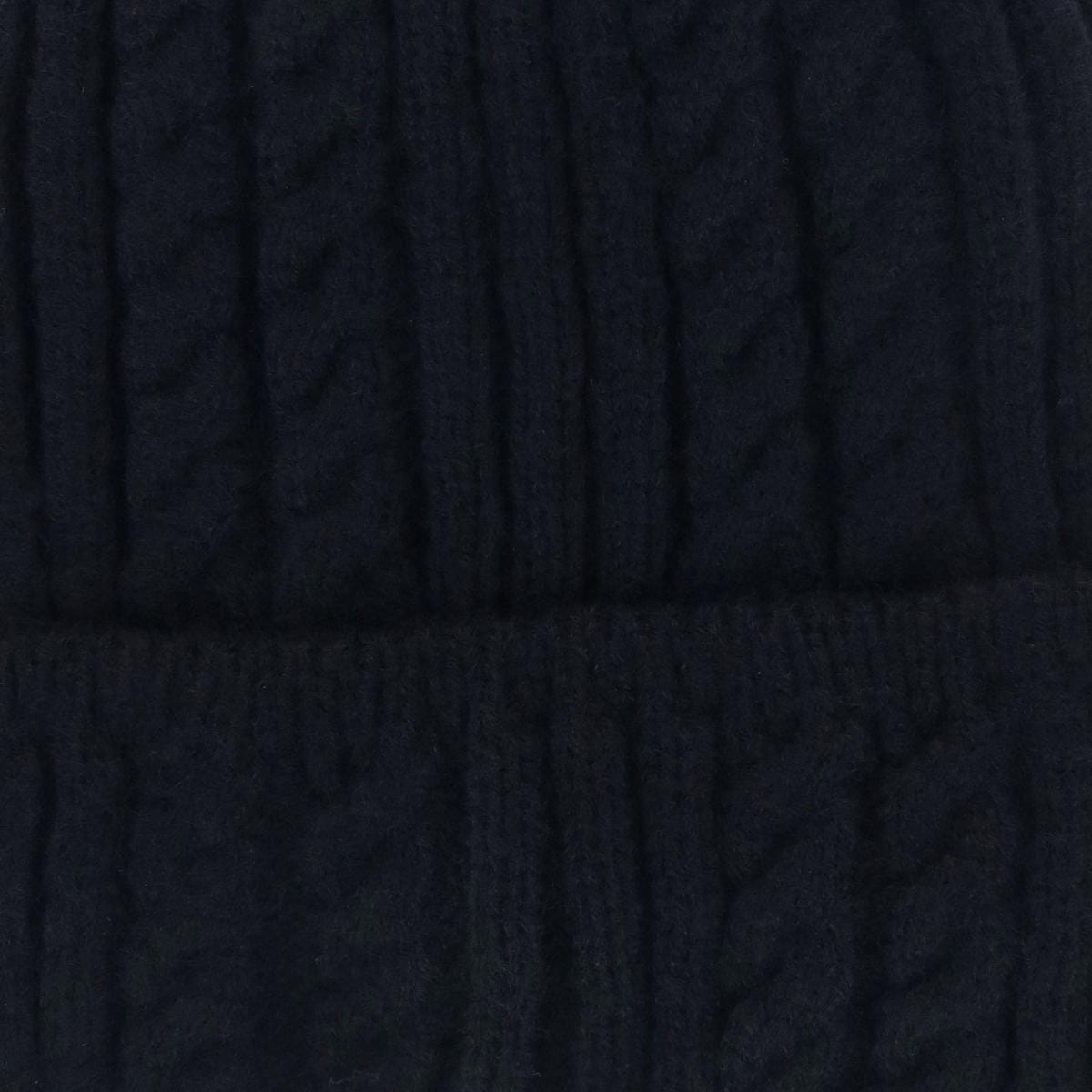CTM® Women's Knit Winter Beanie with Cuff and Synthetic Fur Pom - Black