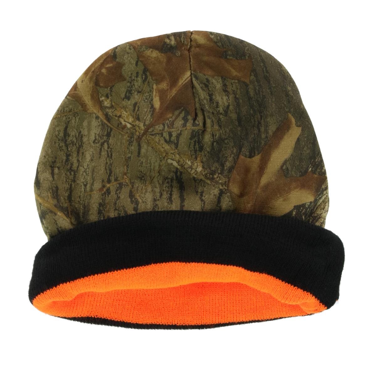 Iceberg Polar Wear Men's Reversible Camo Heavyweight Knit Winter Hat - Black