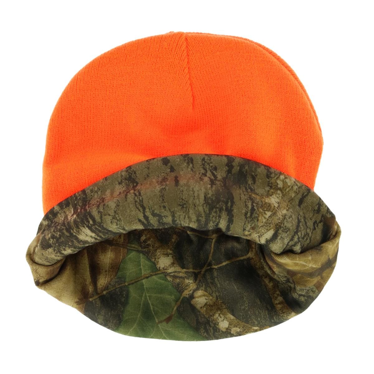 Iceberg Polar Wear Men's Reversible Camo Heavyweight Knit Winter Hat - Orange