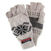 Men's Convertible Wool Blend Winter Mittens Snowflake