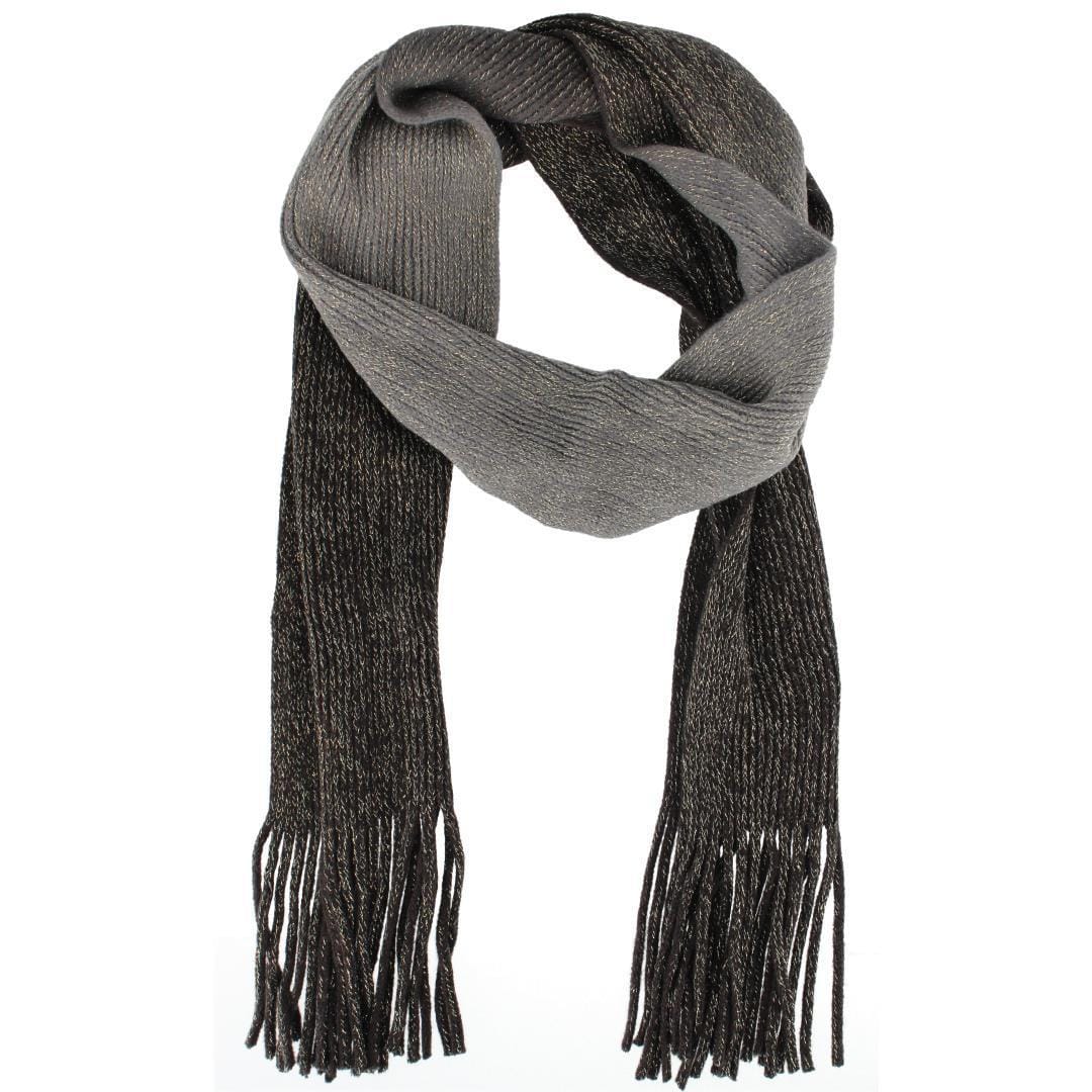 CTM® Women's Drop Dye Lurex Winter Scarf - Black