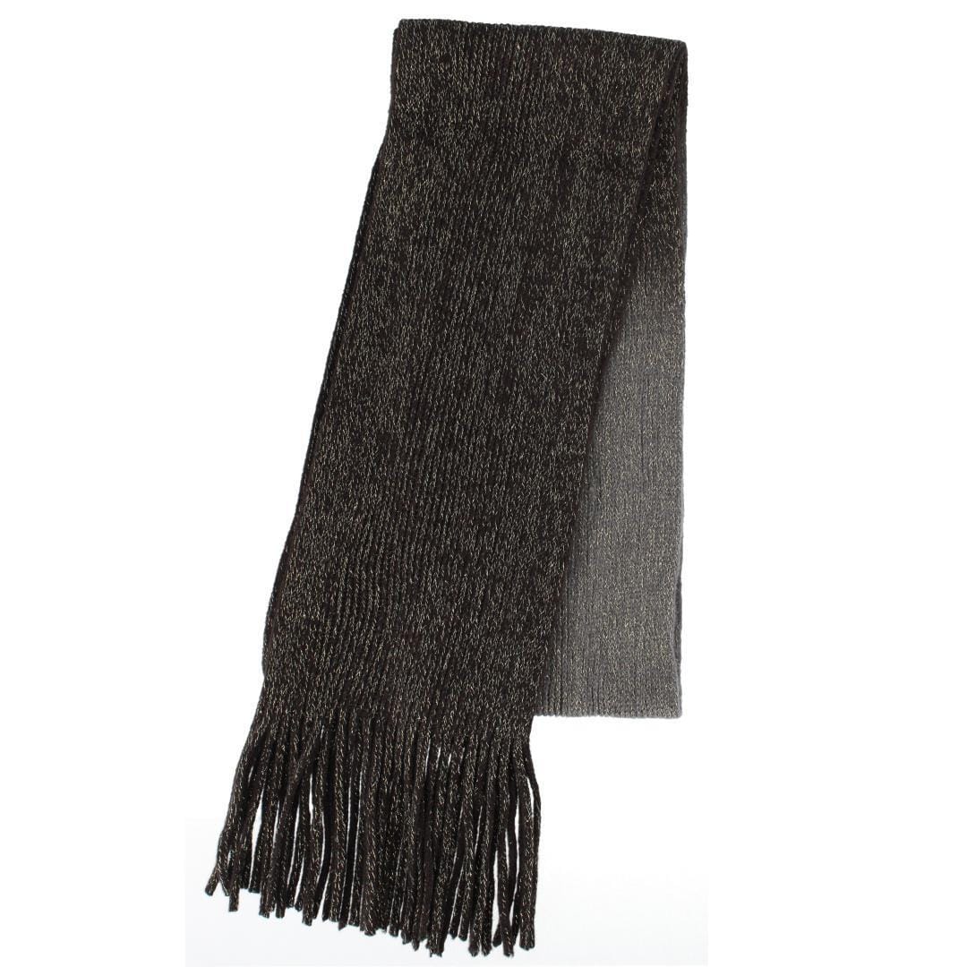 CTM® Women's Drop Dye Lurex Winter Scarf - Black